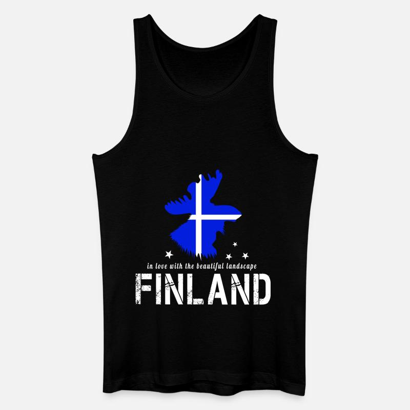 Finnland Elch Suomi - Männer Bio Tank Top - Schwarz