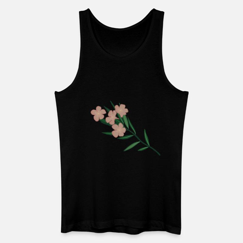 Rosa Oleander Blütenzweig - Männer Bio Tank Top - Schwarz