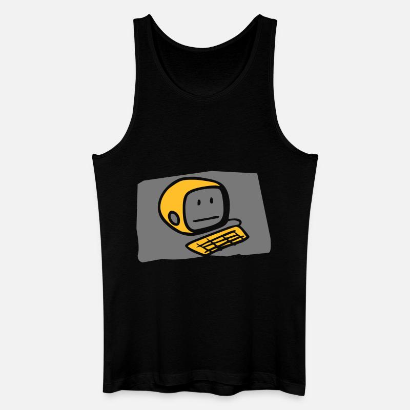 computer2_c - Männer Bio Tank Top - Schwarz