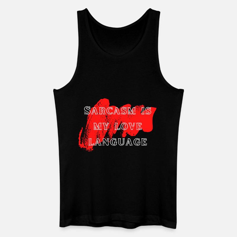 Sarkasmus Liebe Sprache - Männer Bio Tank Top - Schwarz