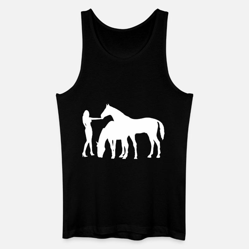 Pferde - Männer Bio Tank Top - Schwarz