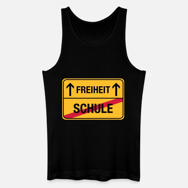 Schule – Freiheit - Männer Bio Tank Top - Schwarz