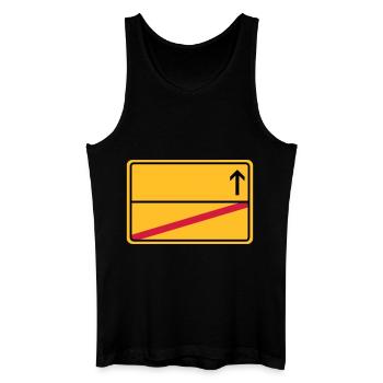 Ortsschild Ende - Pfeil blanko - Männer Bio Tank Top - Schwarz - Vorne