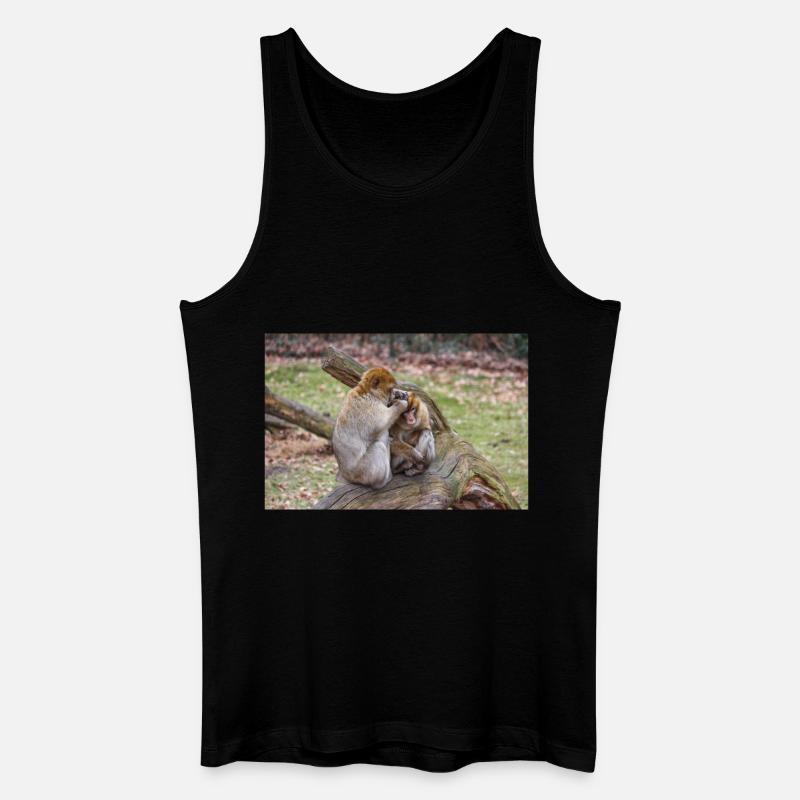 Berberaffen (Macaca sylvanus) - Männer Bio Tank Top - Schwarz