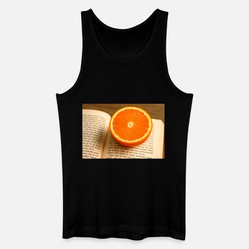 Buche und Orange - Männer Bio Tank Top - Schwarz