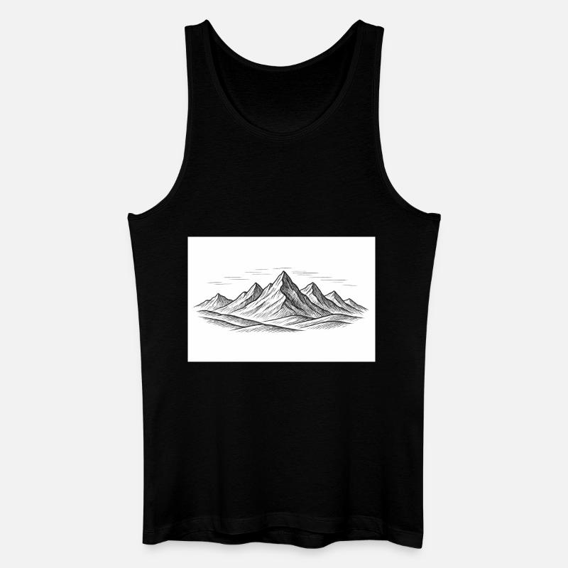 Bergpanorama - Männer Bio Tank Top - Schwarz