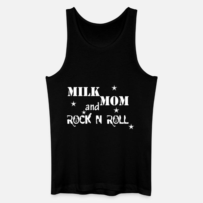 Milk,Mom, Rock'n'Roll - Männer Bio Tank Top - Schwarz