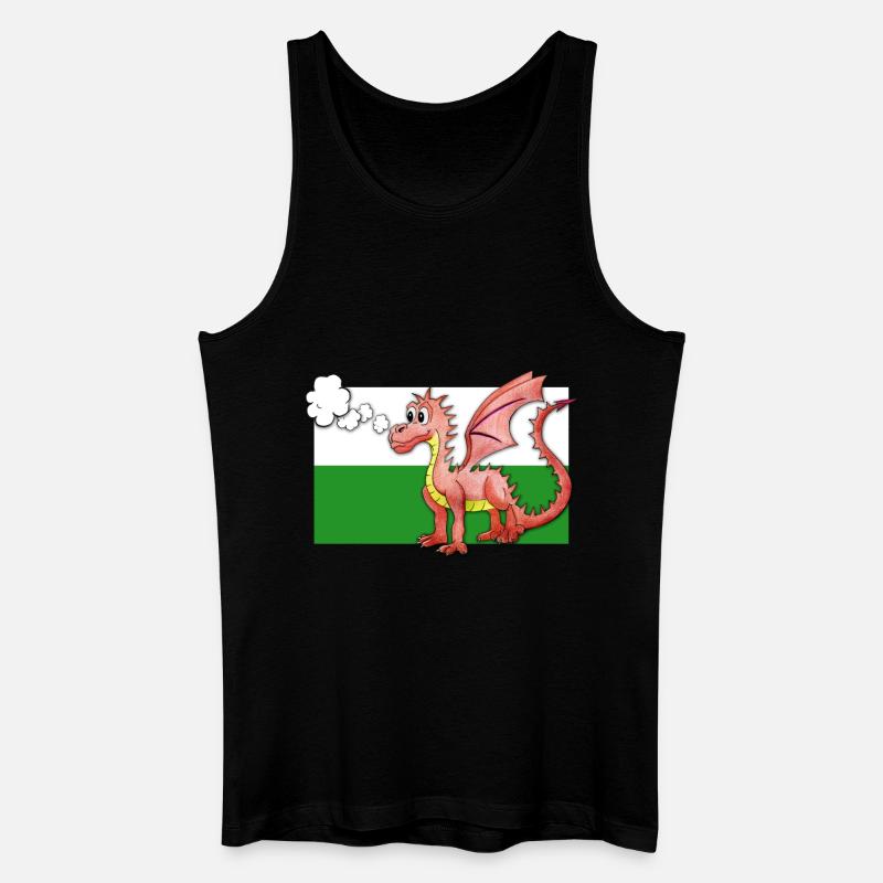 Puffing Welsh Dragon - Gregory - Men’s Organic Tank Top - black