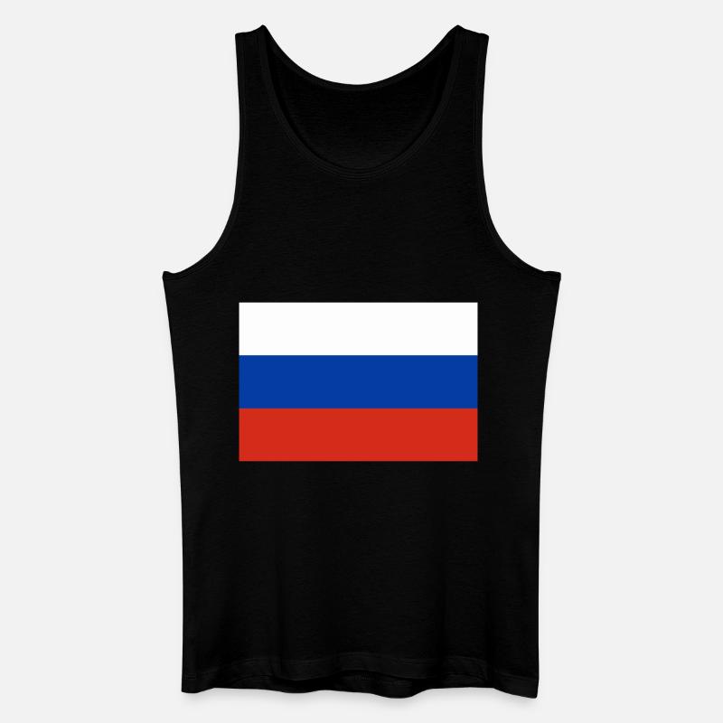 Drapeau Russie / Russian flag - Débardeur bio Homme - noir