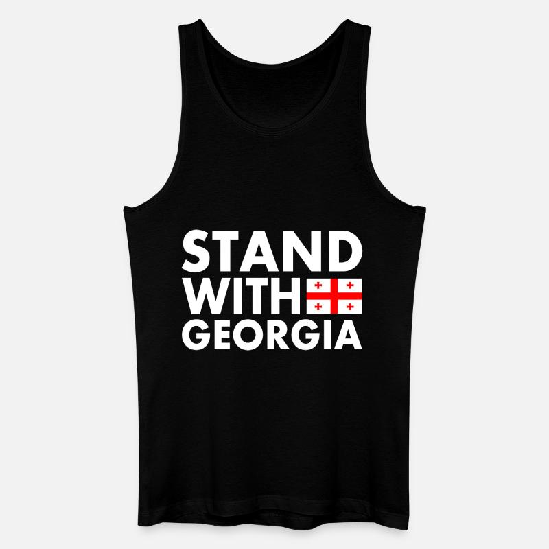 Georgien - Männer Bio Tank Top - Schwarz