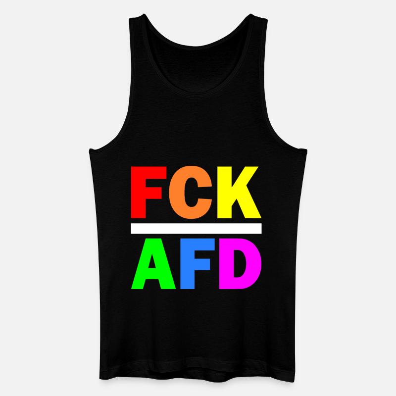 Fck afd - Männer Bio Tank Top - Schwarz