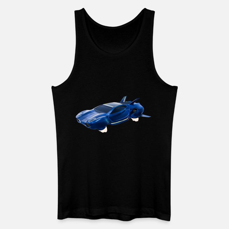 Sci-Fi Fliegendes Auto - Männer Bio Tank Top - Schwarz