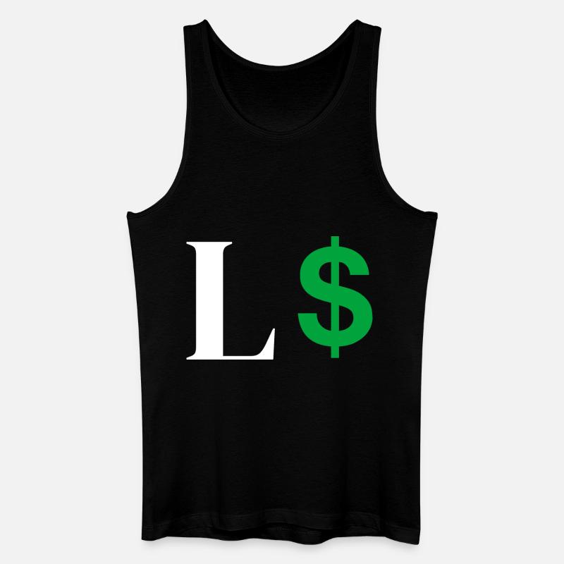 Buchstabe l Dollar - Männer Bio Tank Top - Schwarz