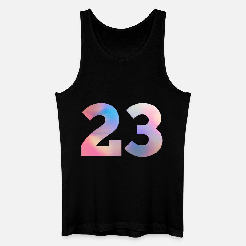 Bunte Zahl 23 - Männer Bio Tank Top - Schwarz