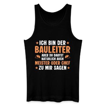 Bauleiter Meister oder Chef - Bauherr - Männer Bio Tank Top - Schwarz - Vorne