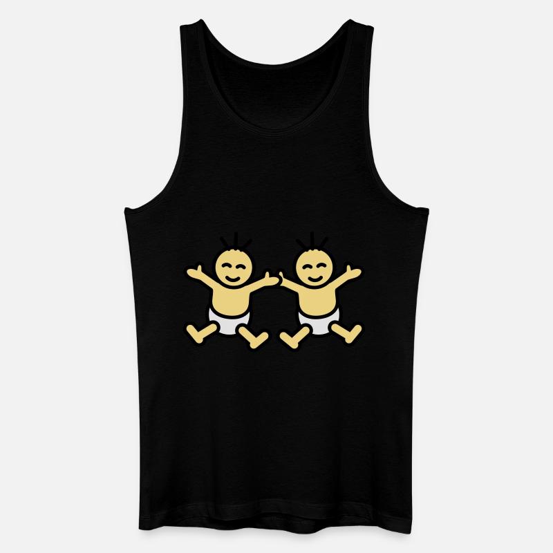 Twin Babys - Männer Bio Tank Top - Schwarz