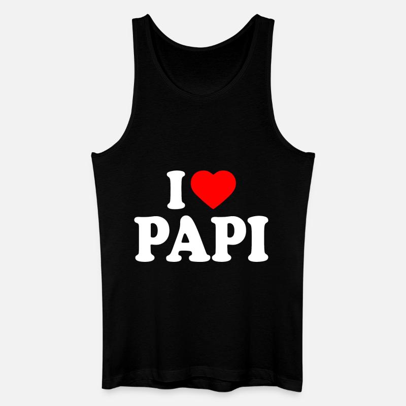 I love papi - Männer Bio Tank Top - Schwarz