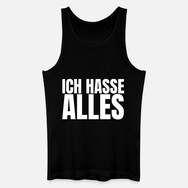 ICH HASSE ALLES - Männer Bio Tank Top - Schwarz
