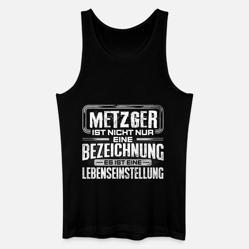 METZGER - Leben - Männer Bio Tank Top - Schwarz