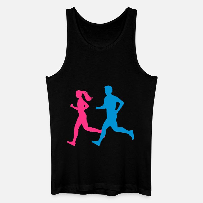 Jogger Paar bunt - Männer Bio Tank Top - Schwarz