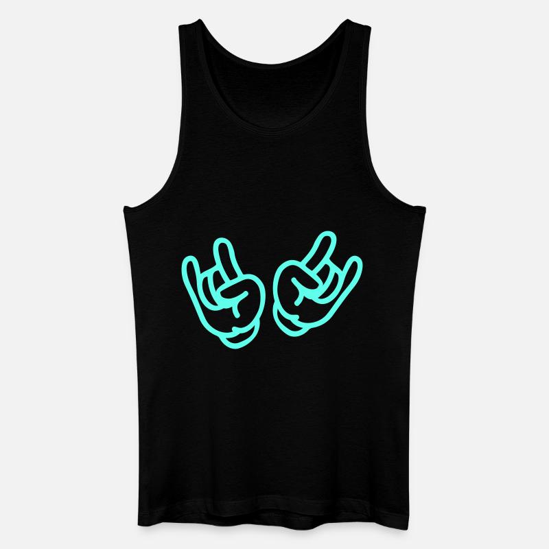 rock hands - Männer Bio Tank Top - Schwarz