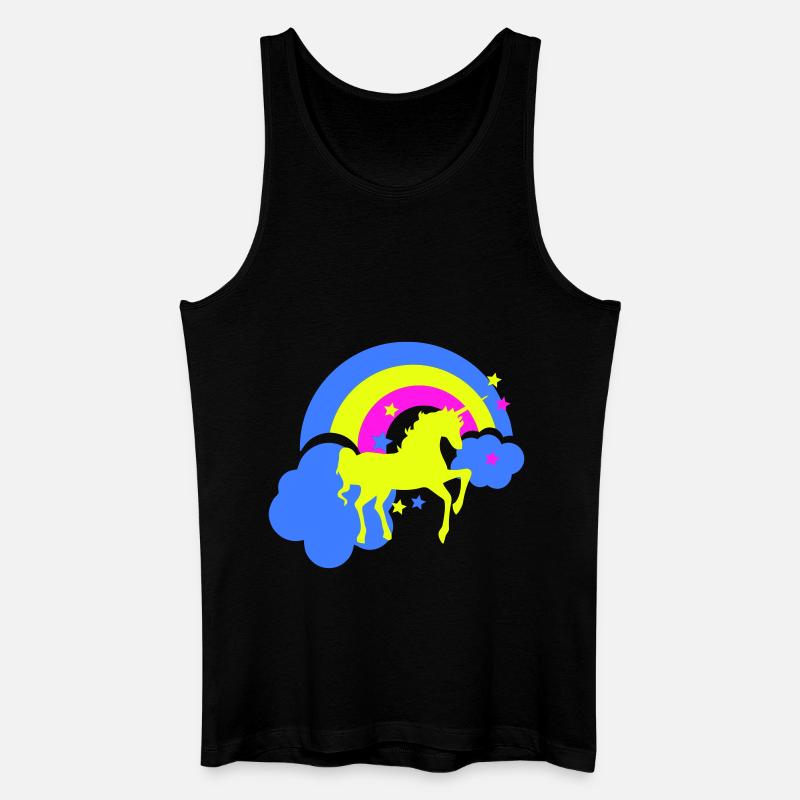 einhorn regenbogen - Männer Bio Tank Top - Schwarz