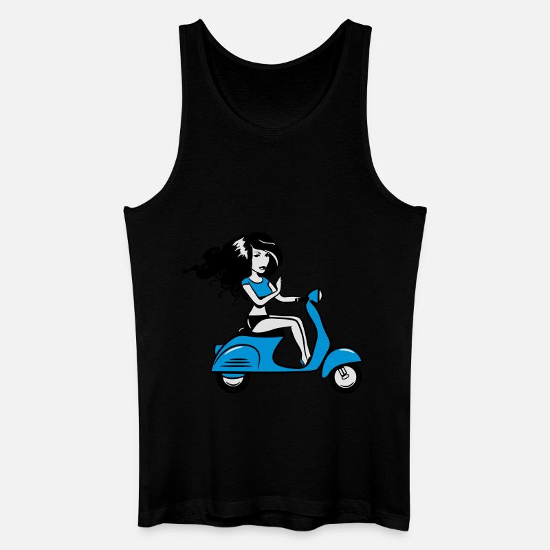 motorroller mädchen sexy - Männer Bio Tank Top - Schwarz
