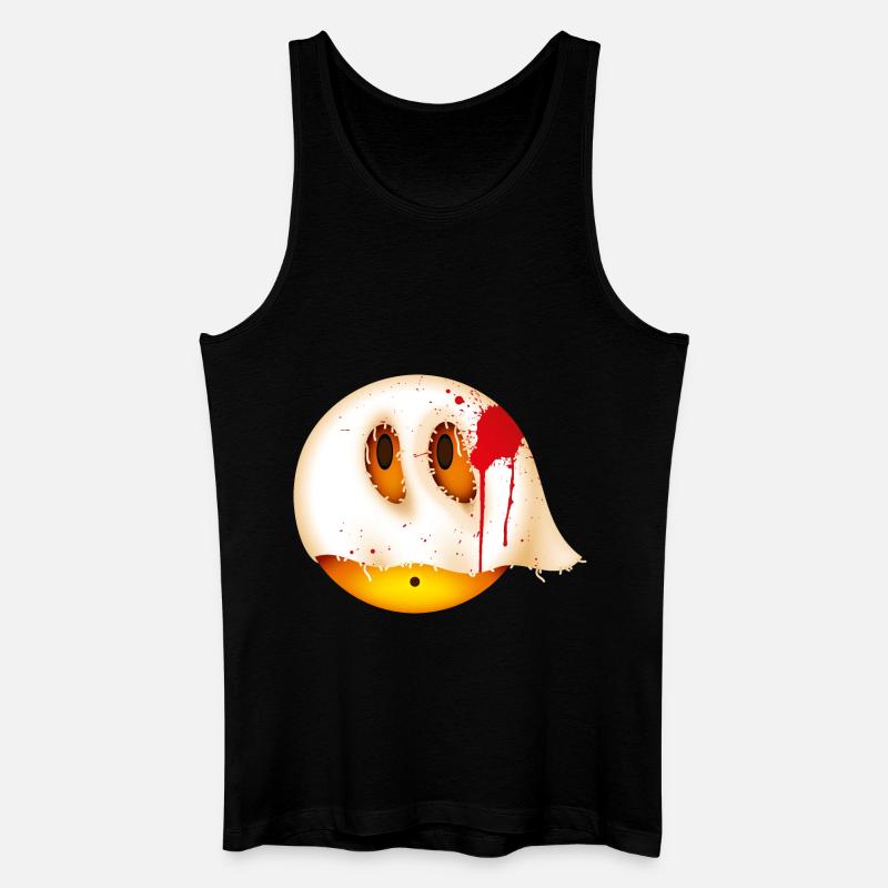 Smiley Glossy Bloody Ghost - Männer Bio Tank Top - Schwarz