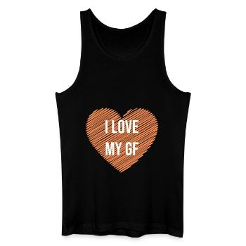 I love my GF: Geschenk für verliebten Jungen - Männer Bio Tank Top - Schwarz - Vorne