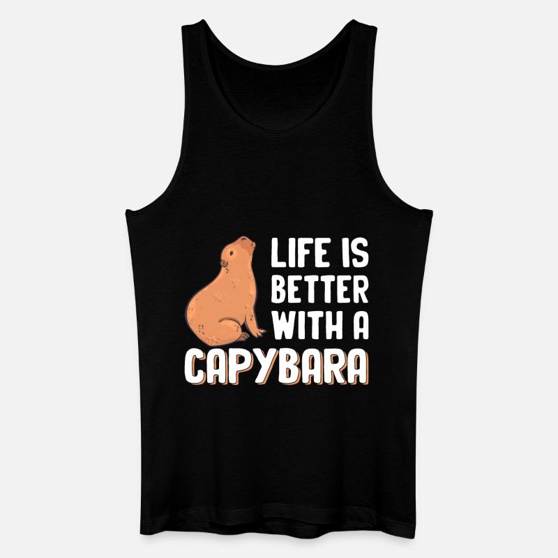 Capybara - Männer Bio Tank Top - Schwarz