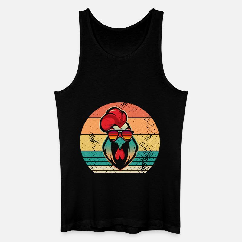 Hühner Hahn - Männer Bio Tank Top - Schwarz