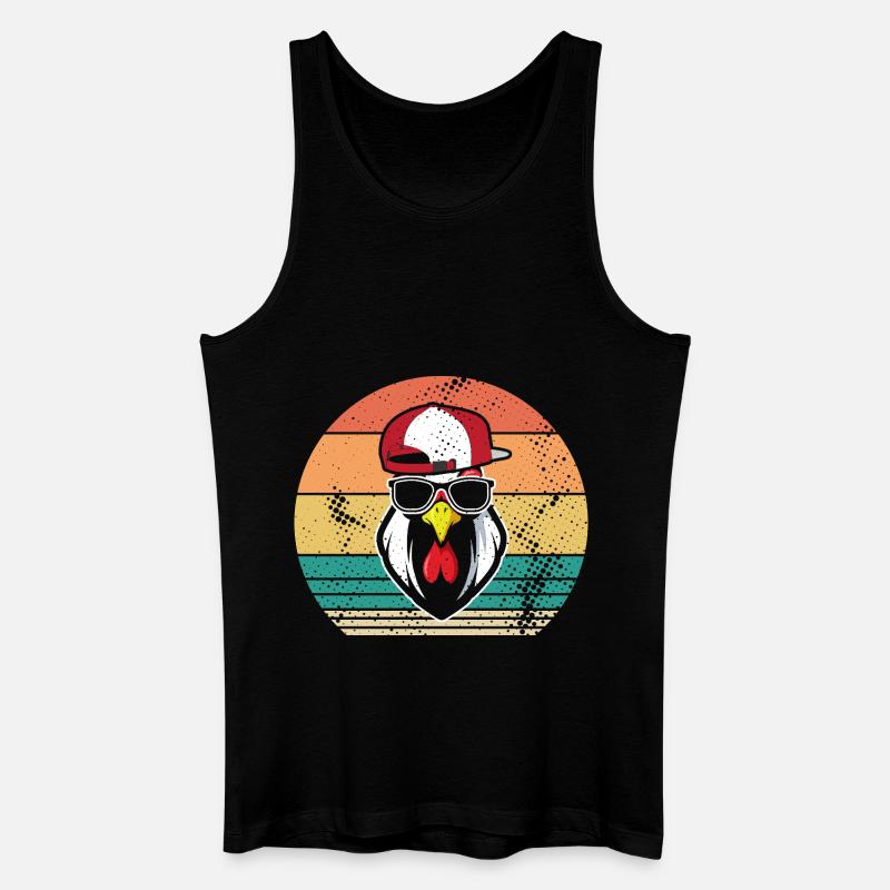 Hühner Hahn - Männer Bio Tank Top - Schwarz