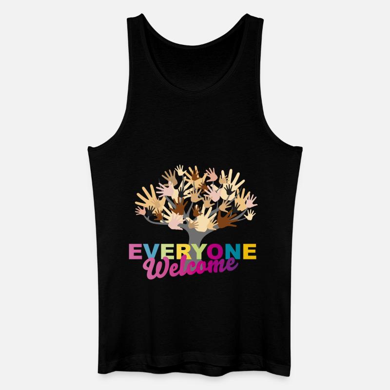 Everyone Welcome - Männer Bio Tank Top - Schwarz