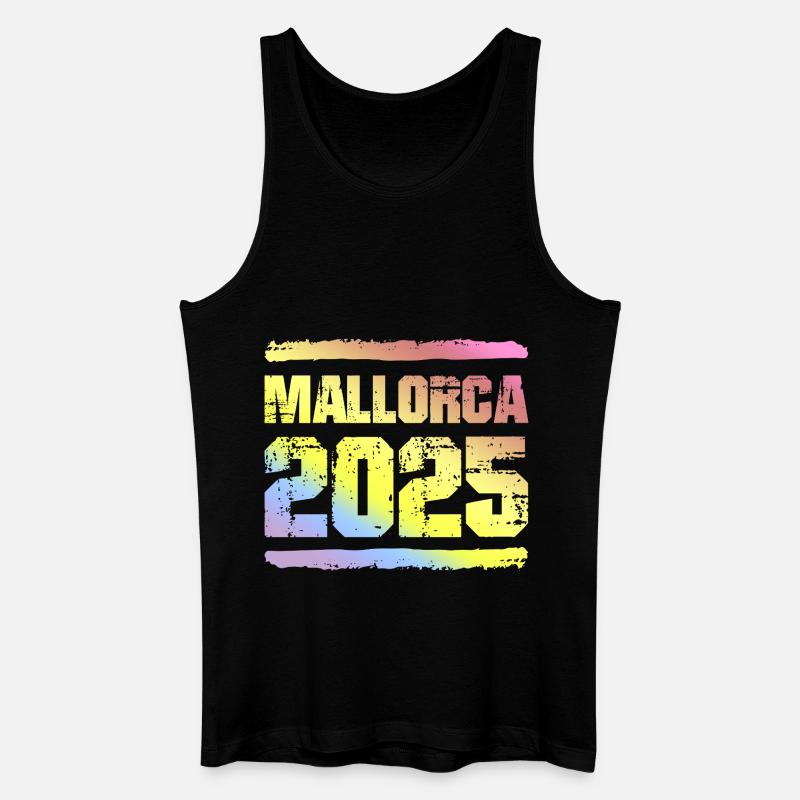 Mallorca 2025 Bunt - Männer Bio Tank Top - Schwarz