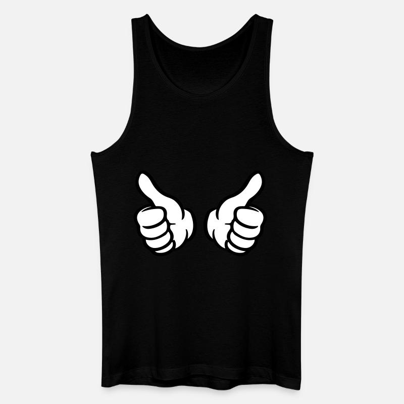 Daumen Hoch Hand Like - Männer Bio Tank Top - Schwarz