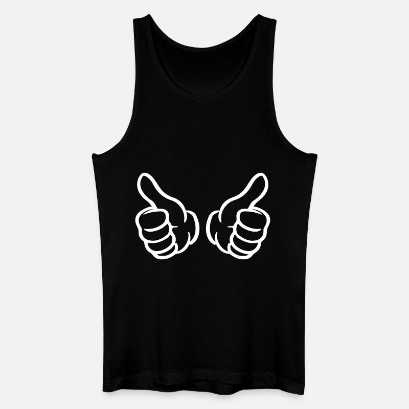 Daumen Hoch Hand - Männer Bio Tank Top - Schwarz