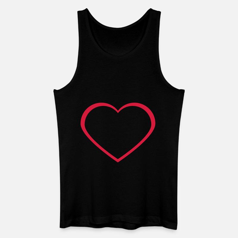herz - Männer Bio Tank Top - Schwarz
