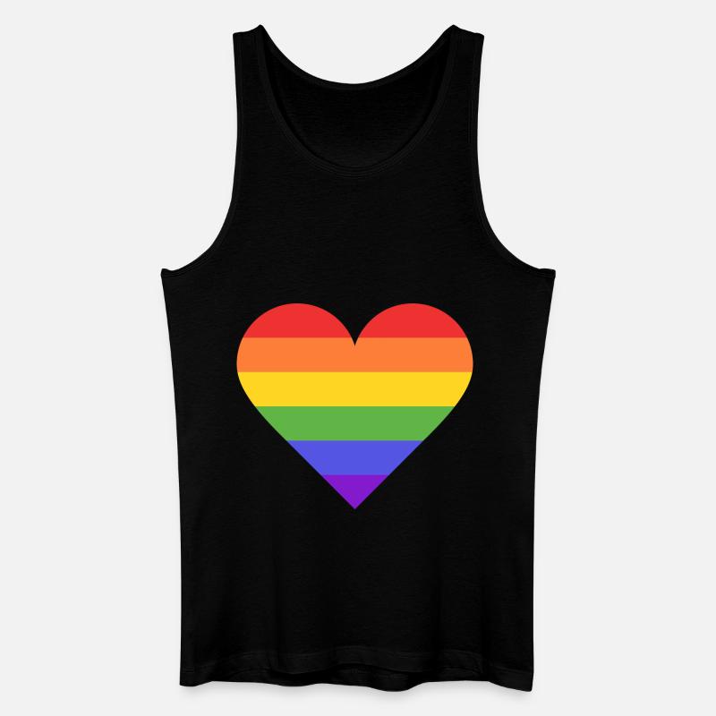 Rainbow Heart - Männer Bio Tank Top - Schwarz