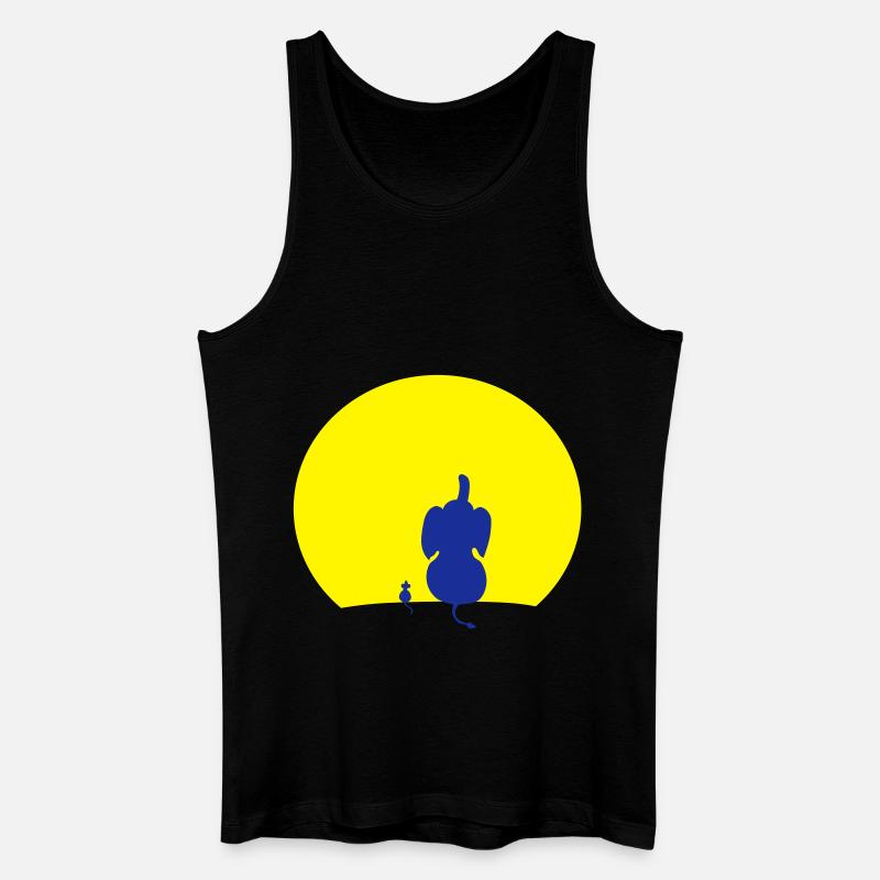 elefant mouse moon - Männer Bio Tank Top - Schwarz