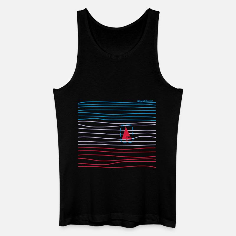 Boot in Wellen - Männer Bio Tank Top - Schwarz