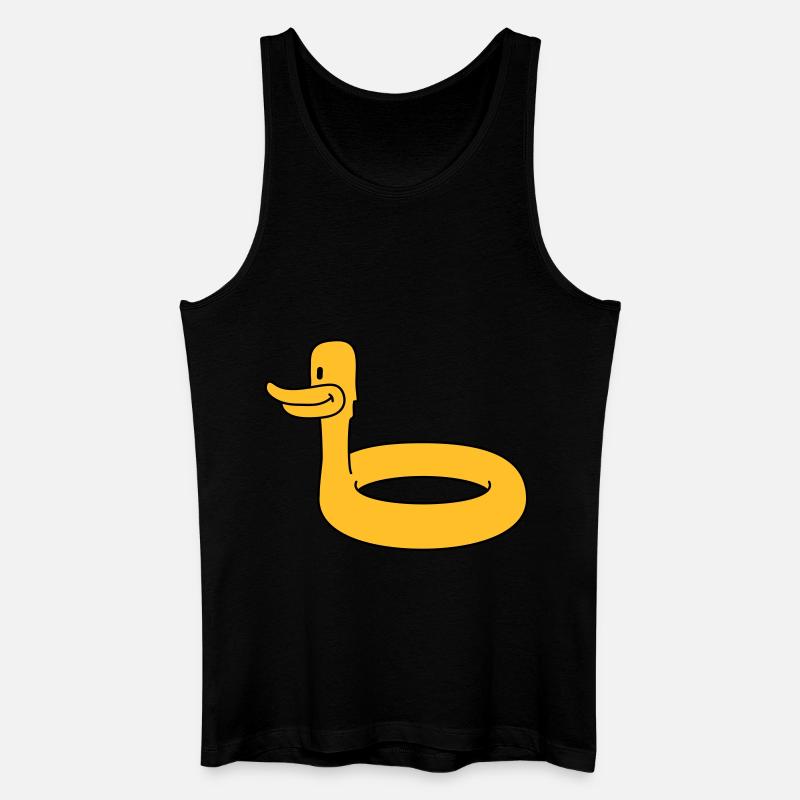 Duck Swimming Ring - Männer Bio Tank Top - Schwarz