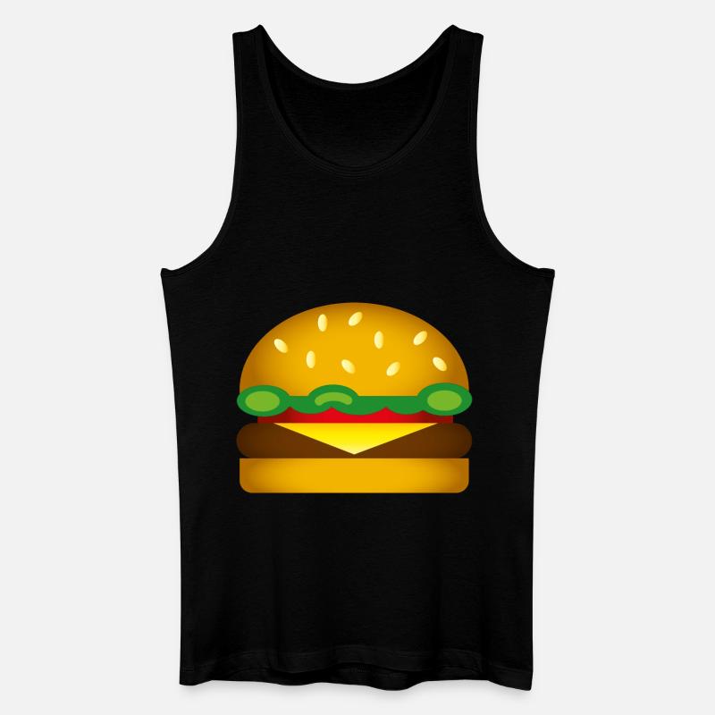 Smiley Burger - Männer Bio Tank Top - Schwarz