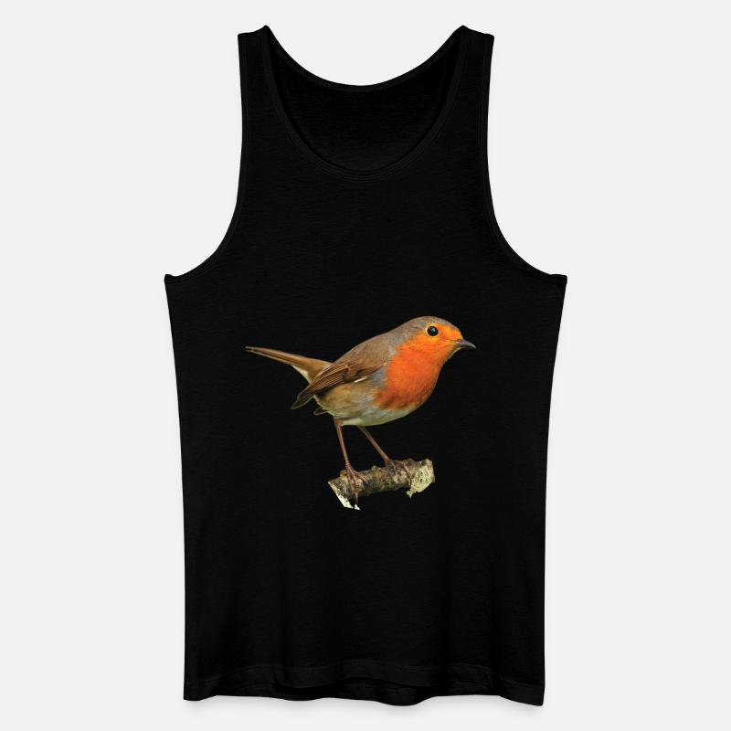 Rotkehlchen1 Robin - Männer Bio Tank Top - Schwarz