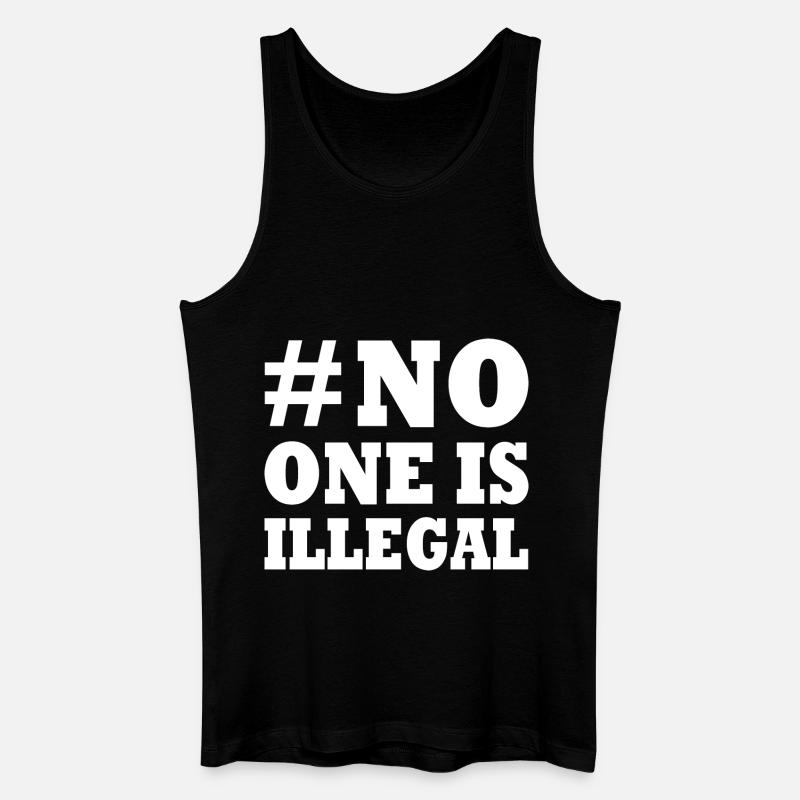 No one is illegal - Männer Bio Tank Top - Schwarz
