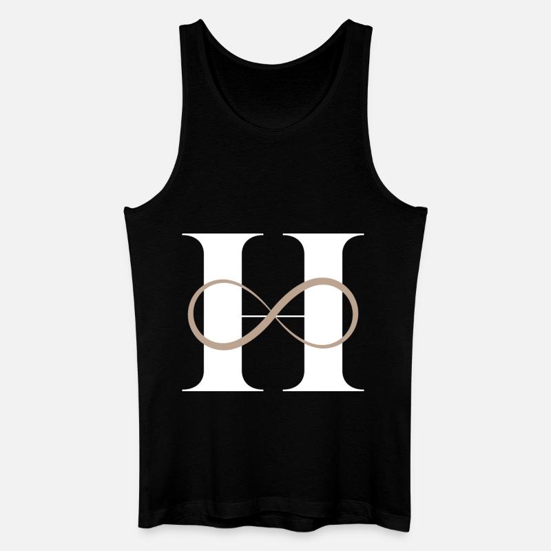 Unendlicher Buchstabe h - Männer Bio Tank Top - Schwarz