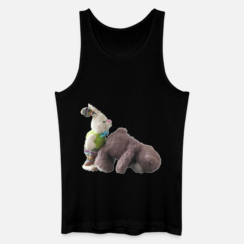 Teddybär Hase - Männer Bio Tank Top - Schwarz
