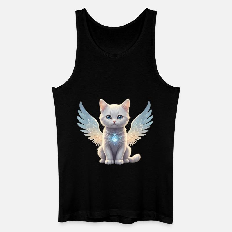 Engels-Katze - Männer Bio Tank Top - Schwarz