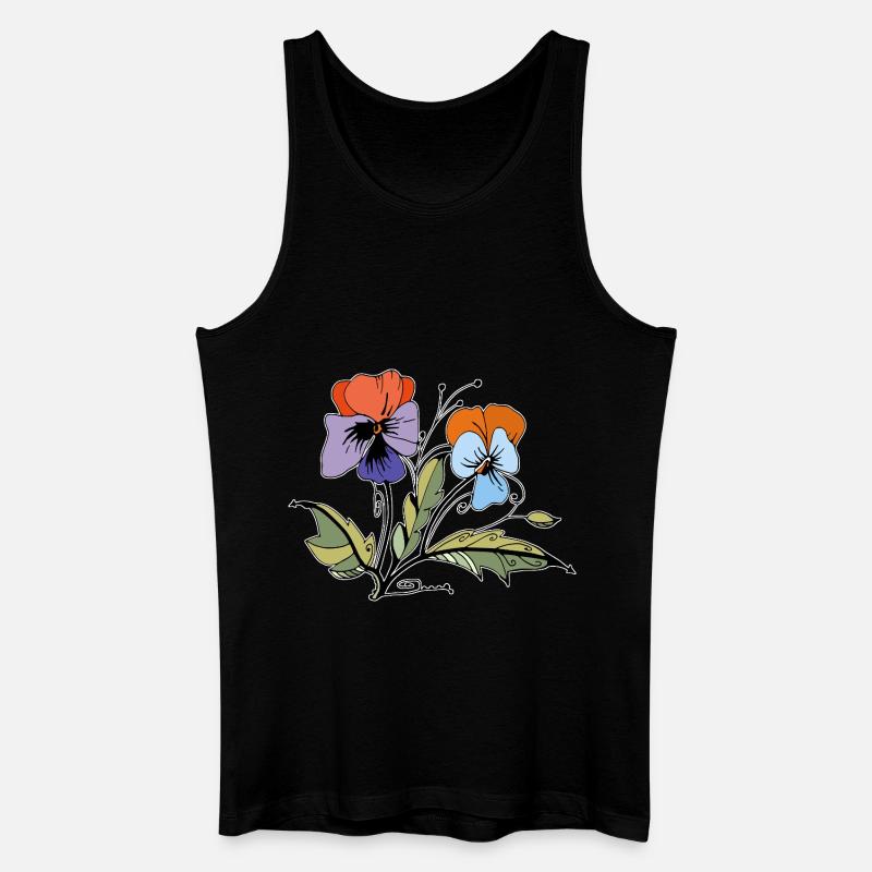 Flowers - Men’s Organic Tank Top - black