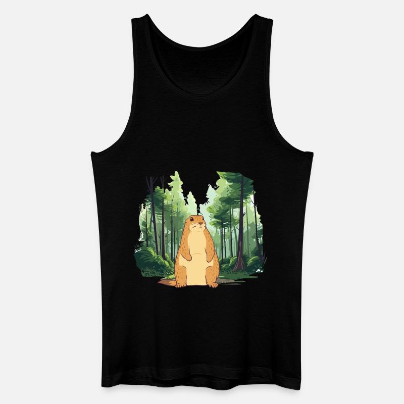 Starke Murmeltier-Naturlandschaft - Männer Bio Tank Top - Schwarz