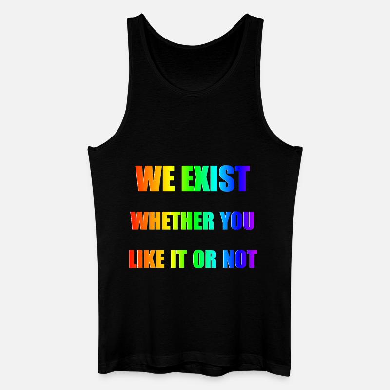 We Exist - Rainbow Gradient - Men’s Organic Tank Top - black